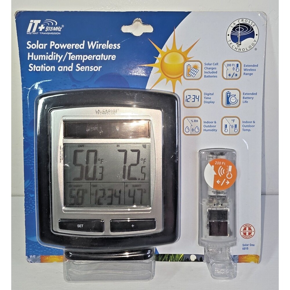 NIB-LACROSSE Weather Station Solar Powered Wireless Humidity & Temperature #6010